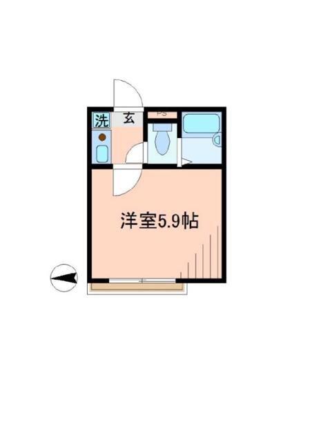 エスポワール日暮里(1K/2階)の間取り写真