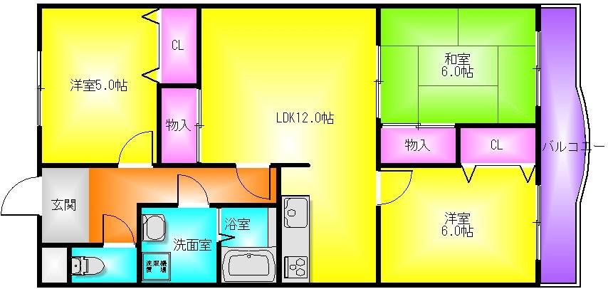 パレーシャル21(3LDK/2階)の間取り写真