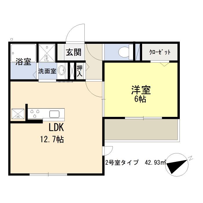 グランシャリオ(1LDK/3階)の間取り写真