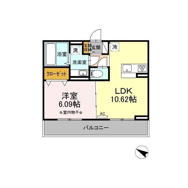 D-ROOM プラシードK(1LDK/2階)の間取り写真