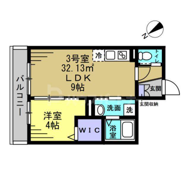 AJ稲毛(1LDK/3階)の間取り写真
