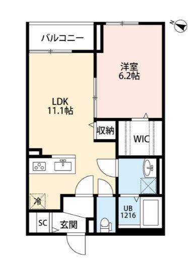 リバービュー打越(1LDK/1階)の間取り写真