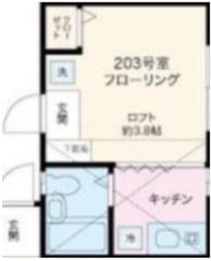 ロッソ池上B(ワンルーム/2階)の間取り写真
