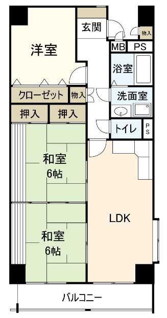 ベルビレッジ上汐田(3LDK/7階)の間取り写真