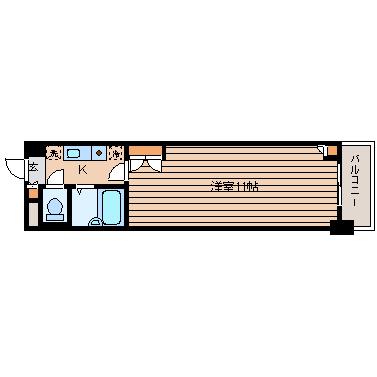 ベルビュー支倉(1K/5階)の間取り写真