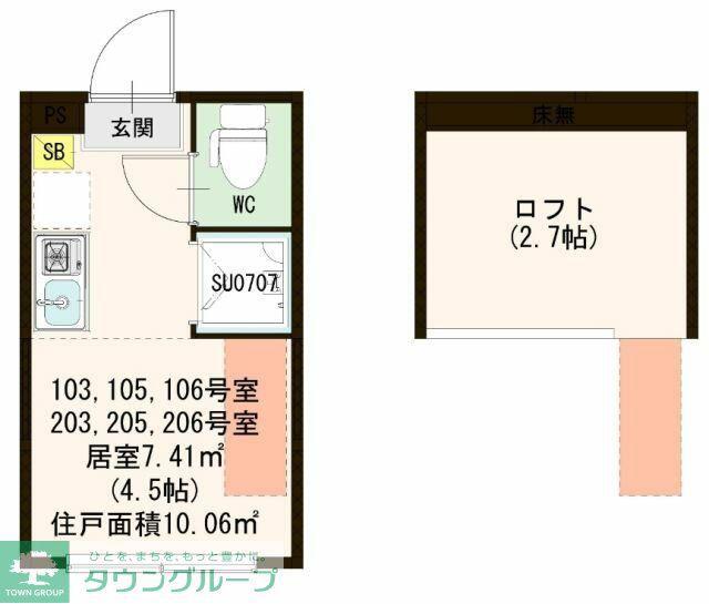 ハーモニーテラス成田東III(ワンルーム/2階)の間取り写真