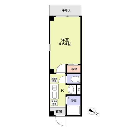 コモドせんげん台(1K/3階)の間取り写真