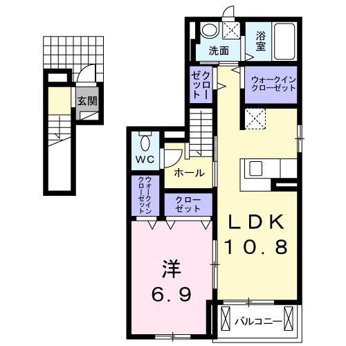 サンライズ I(1LDK/2階)の間取り写真