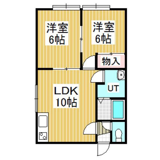 レジュールI(2LDK/2階)の間取り写真