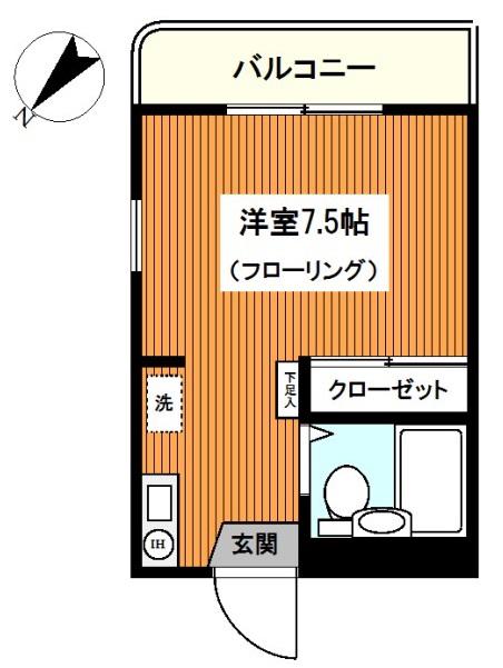 ファミール和田(ワンルーム/1階)の間取り写真