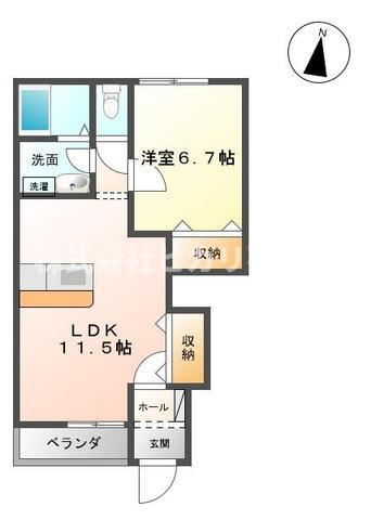 スマイユウ(1LDK/1階)の間取り写真
