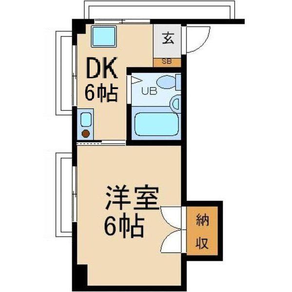 コーポあさみII(1DK/3階)の間取り写真