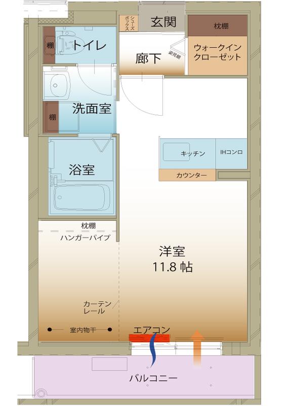 GARDEN COURT(ワンルーム/2階)の間取り写真