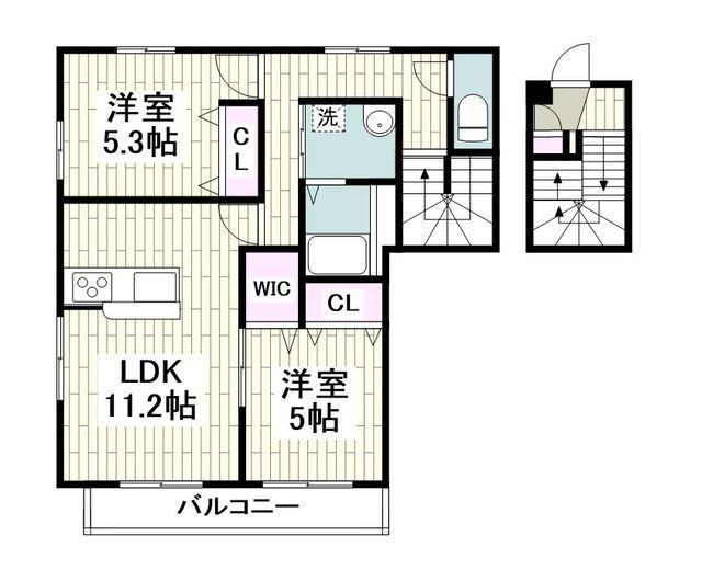 サンテラスメゾン(2LDK/2階)の間取り写真