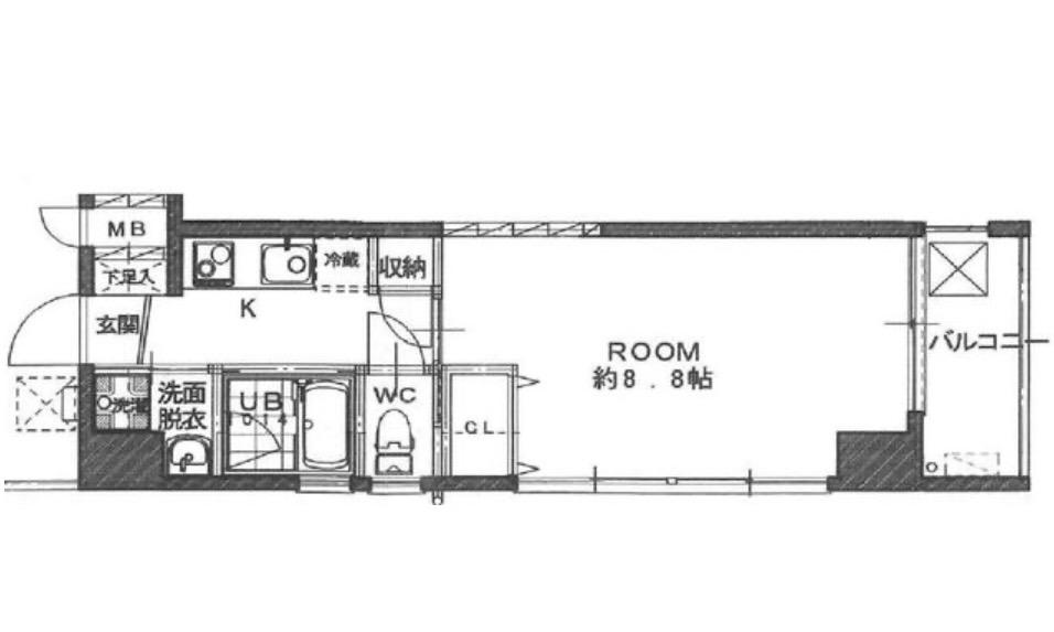 CORE21 西千石(1K/4階)の間取り写真