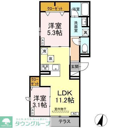 D-PRECIOUS高野台(2LDK/1階)の間取り写真