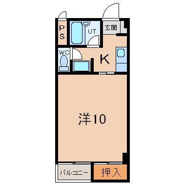 カームハウス(1K/5階)の間取り写真