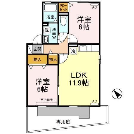 JS254(2LDK/1階)の間取り写真