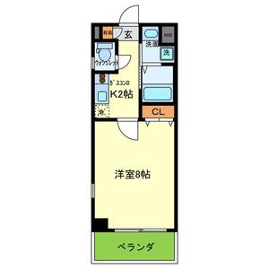 CARPIO85(1K/3階)の間取り写真