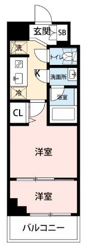 ケリア川口(2K/3階)の間取り写真