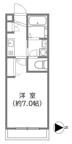 カオパレス ナンバー22(1K/1階)の間取り写真