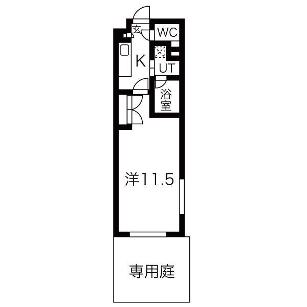 シティライフ本山東(1K/1階)の間取り写真