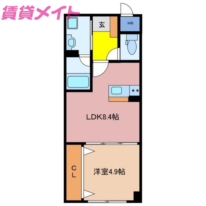 UMI NO MORI(1LDK/2階)の間取り写真