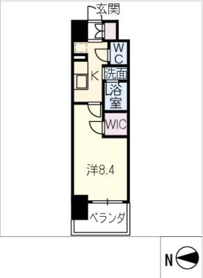 エルスタンザ黒川(1K/10階)の間取り写真