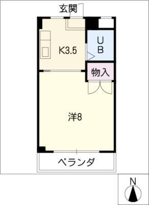 イーストハイツ戸崎(1K/2階)の間取り写真