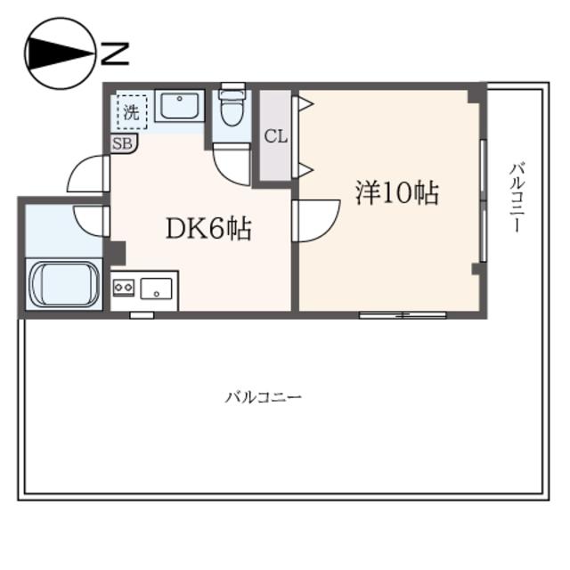 コート二子玉(1DK/3階)の間取り写真