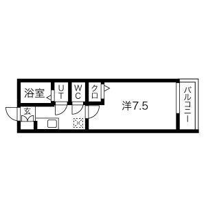 FRレジデンス飯田橋(1K/1階)の間取り写真