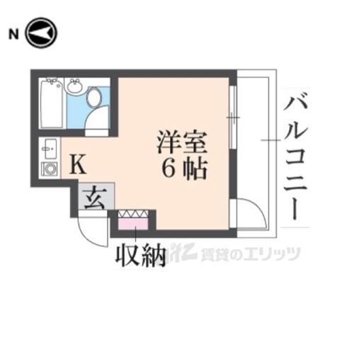 エスポアール春日1(ワンルーム/2階)の間取り写真