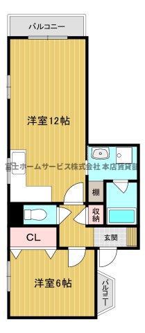 メゾン沢之町(1LDK/5階)の間取り写真