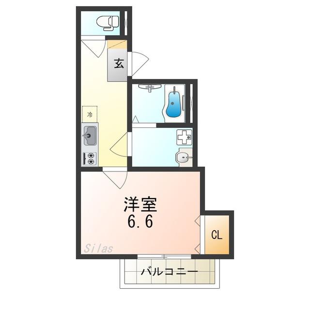 FSTYLE住之江(1K/1階)の間取り写真