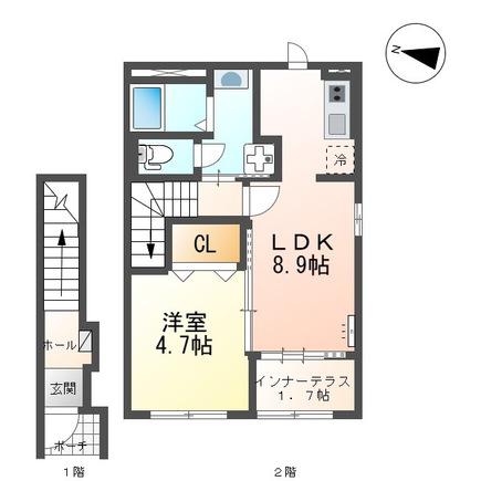 スターテラスII日吉台(1LDK/2階)の間取り写真