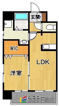 プライムアーバン薬院南(1LDK/12階)の間取り写真