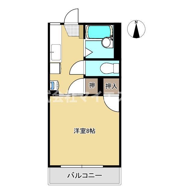 メゾンIII(1K/1階)の間取り写真
