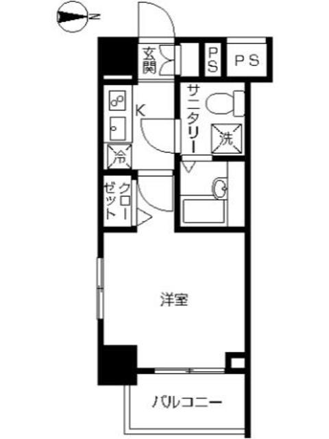 スカイコート川崎西口(1K/5階)の間取り写真