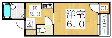 IM西今川(1K/3階)の間取り写真