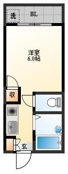 アリスガーデン(1K/5階)の間取り写真