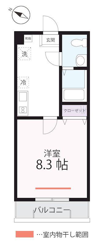 クワイエット クラブ ハウス 溝ノ口2(1K/2階)の間取り写真