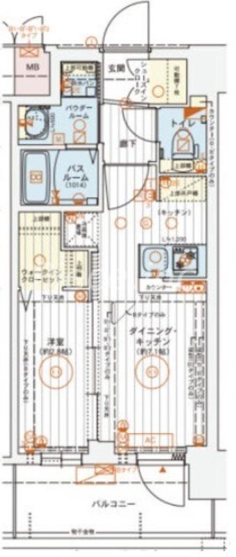 エステムコート新大阪16パルス(1DK/7階)の間取り写真