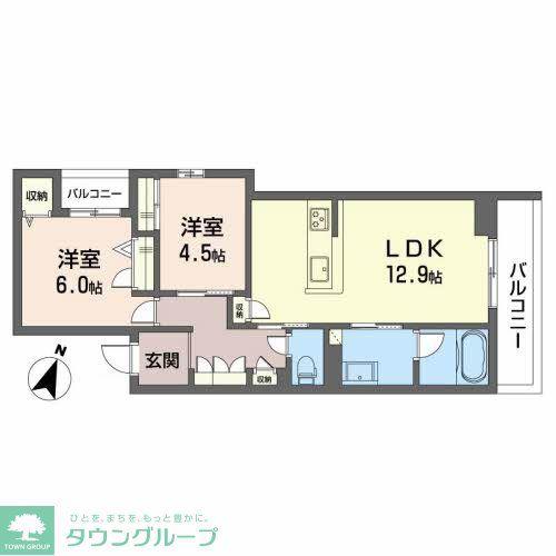 GREENAGE(2LDK/3階)の間取り写真