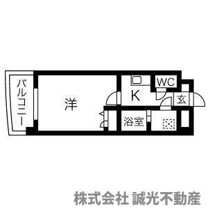 ビエラコート大橋(1K/5階)の間取り写真