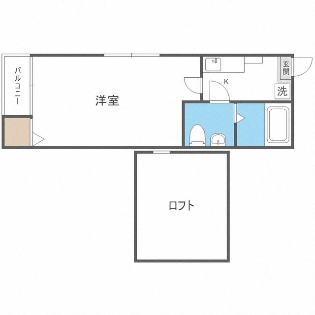 レジデンス博多東(1K/2階)の間取り写真