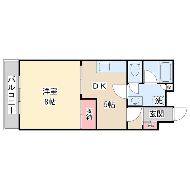 グリーンパーク大沼(1DK/1階)の間取り写真