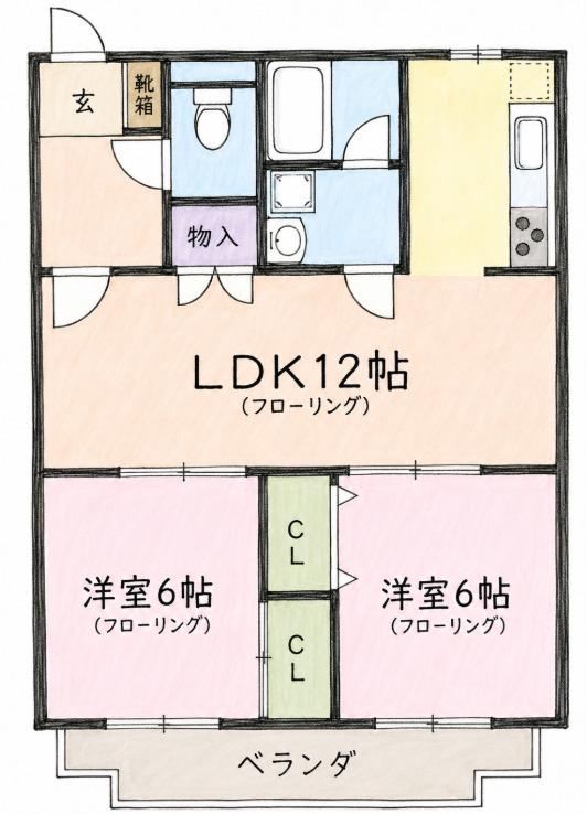 マノワール御影(2LDK/2階)の間取り写真