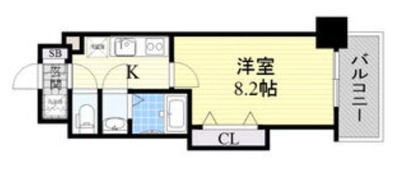 LUXE新大阪イーストI(1K/3階)の間取り写真