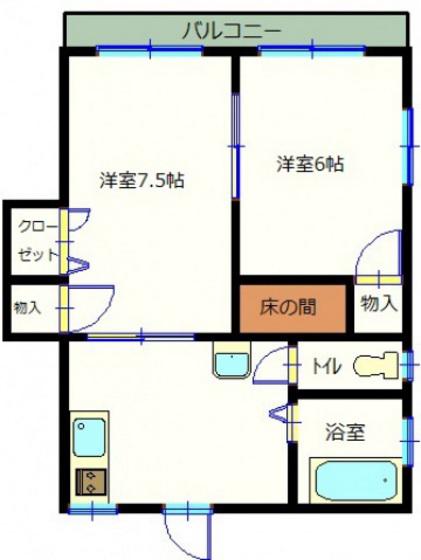 東カニヤ菊地ビル(2DK/4階)の間取り写真