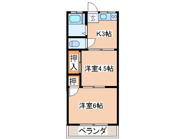 メゾン高田(2K/1階)の間取り写真